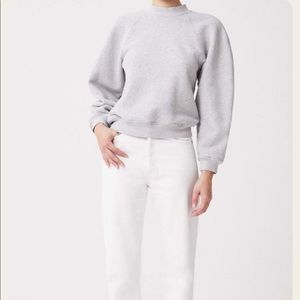 Agolde Tarron Mock Neck Sweatshirt - Heather Grey